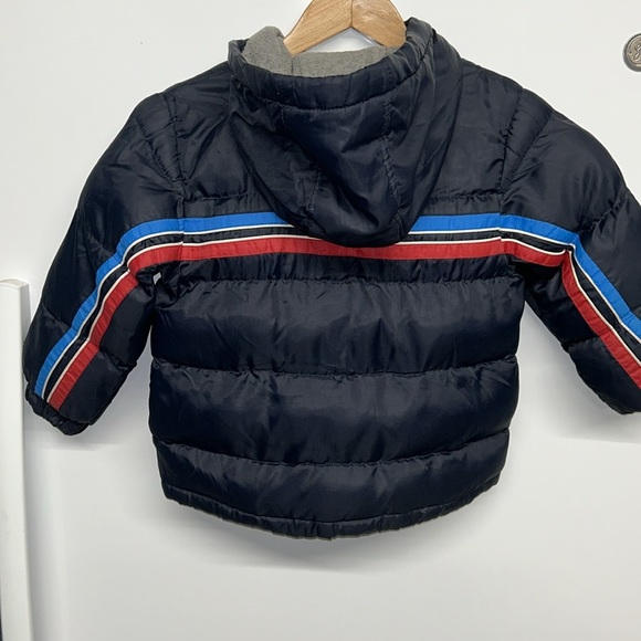 London Fog Blue With Stripe Puffer Kids Coat- M (5-6) - Picture 4 of 5